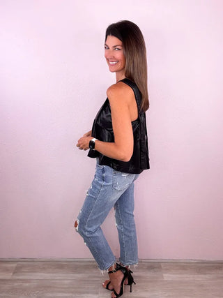 MICA Straight Leg Distressed Denim