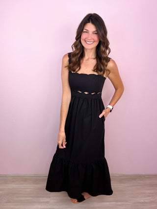 Sweet Details Maxi Dress (Black)
