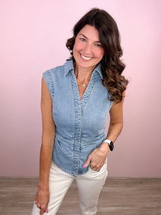 Sweetly Styled Denim Top