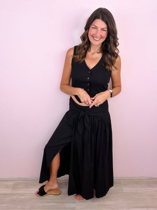Effortless Moment Maxi Skirt (Black)