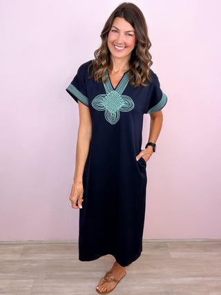 Effortlessly Timeless Midi Dress (Navy)