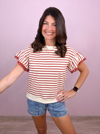 Sweet Detail Stripe Top