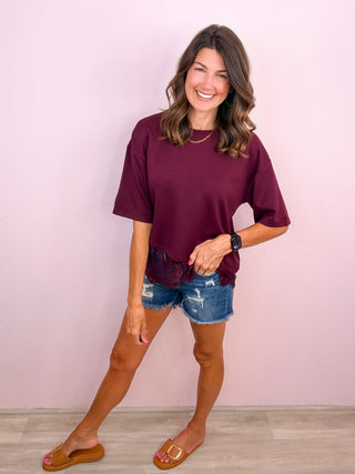Lace Affair Top (Burgundy)