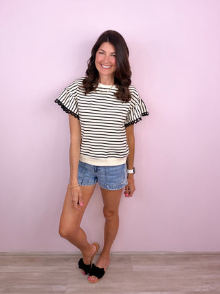 Sweet Detail Stripe Top