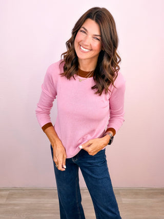 Color Crush Lightweight Sweater Top - Pink