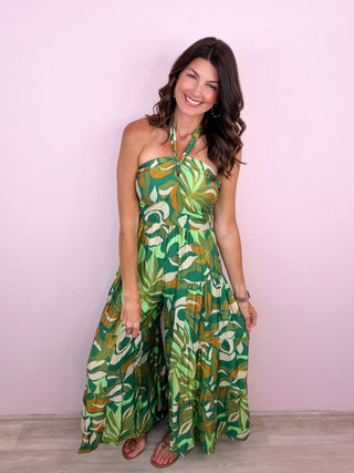 Spring Fling Halter Neck Jumpsuit