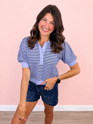 Everyday Preppy Top (Lavender)