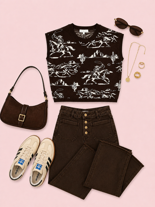 Western Sketch Knit (Brown)