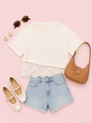 Lace Affair Top (Ecru)