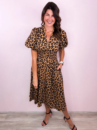 Leopard Luxe Midi Dress