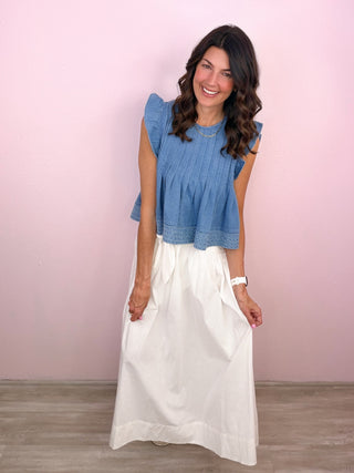Effortless Moment Maxi Skirt (Ivory)