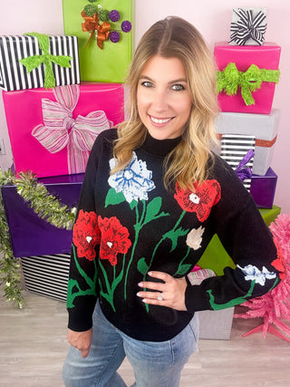 Bold Blooms Sweater