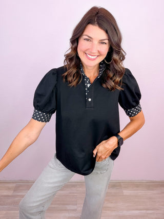 Let's Polka Top - Black