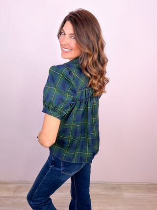 Plaid & Proper Top - Navy