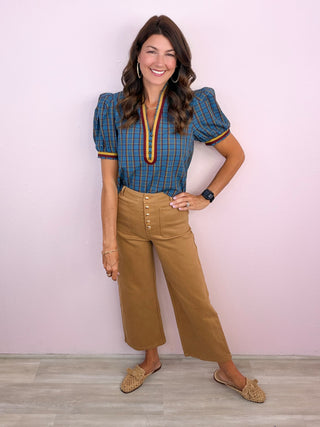 Plaid Perspective Top