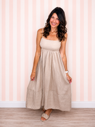 Sweet Simplicity Midi Dress (Sand)