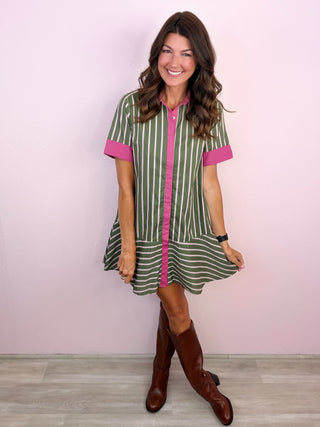 Side Note Dress (Army)