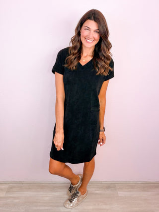 Easy Edit Corduroy Dress - Black