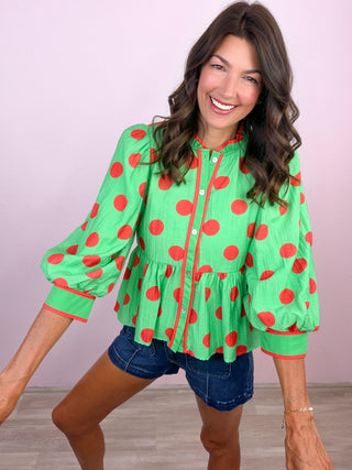Spot On Blouse (Green)