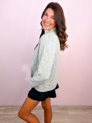 Quilted Zip Up Pullover