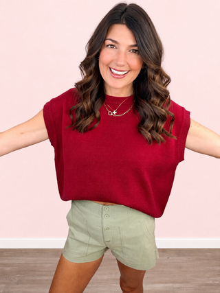 Upper Hand Sweater Top (Wine)