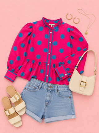 Spot On Blouse (Pink)