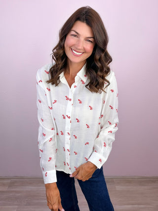 Candy Cane Club Top (Ivory)