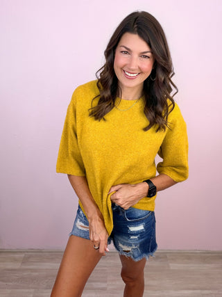 Everyday Luxe Knit Top (Chartreuse)