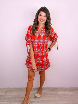 Effortlessly Bold Dress (Brick)