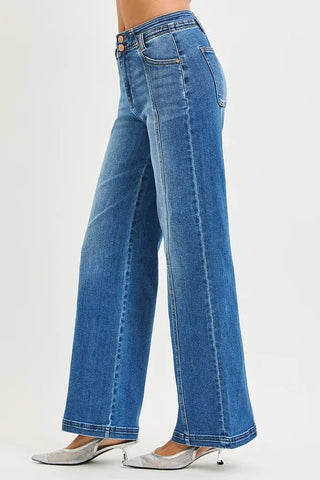 RISEN Raw Seam Wide Leg Denim