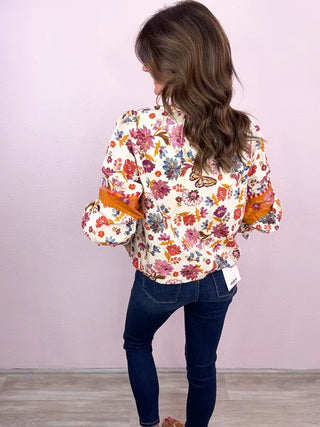 Exclusive Style Floral Border Print Top