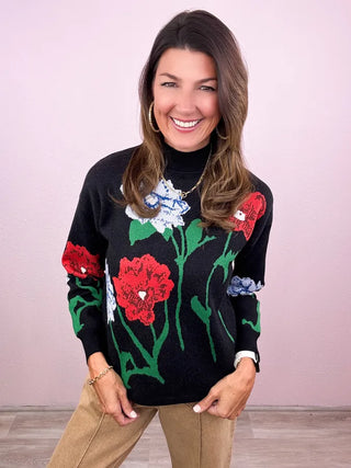 Bold Blooms Sweater