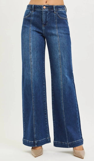 RISEN Tummy Control Wide Flare Denim