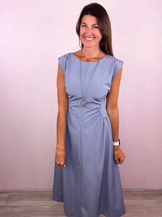 Ruched Waist Midi Dress