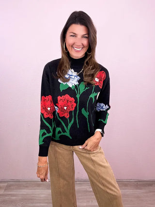 Bold Blooms Sweater