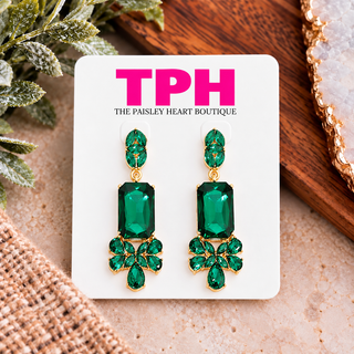 Emerald Radiance Statement Earrings