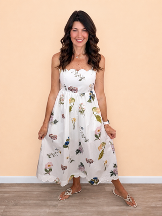 Sweet Escape Midi Dress (Ivory)