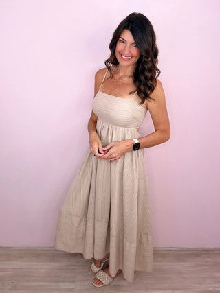 Sweet Simplicity Midi Dress (Sand)