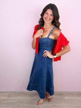 Darling Moment Denim Midi