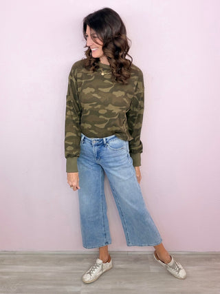 MICA Cropped Wide Leg Denim
