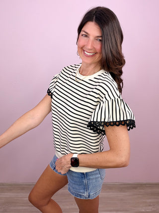 Sweet Detail Stripe Top