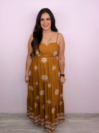Border Print Maxi Dress
