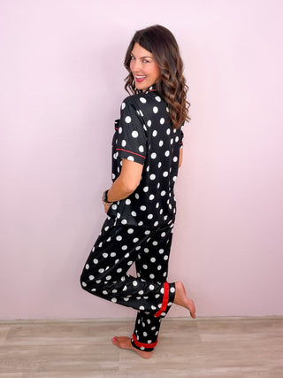 Dotty Darling Polka Dot Ruffle Pajama Set