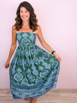 Villa Bella Midi Dress (Hunter)