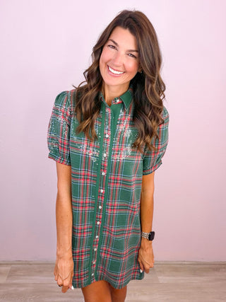 Polished Plaid Moment Dress
