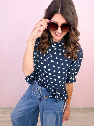 Dot & Darling Top (Navy)