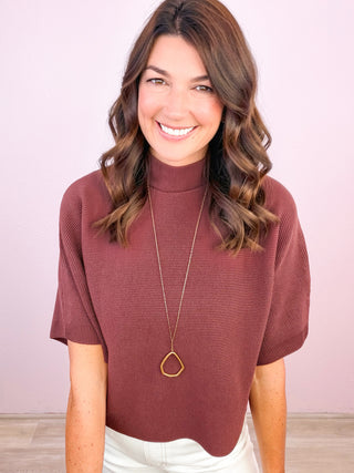 Sleek Moments Mock Neck Sweater Top