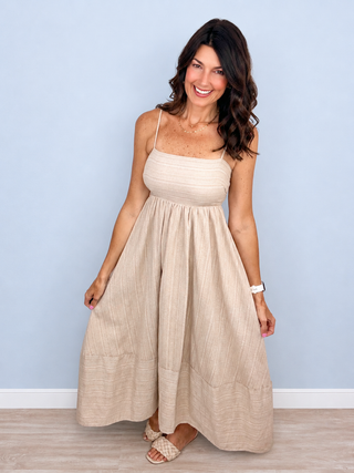 Sweet Simplicity Midi Dress (Sand)