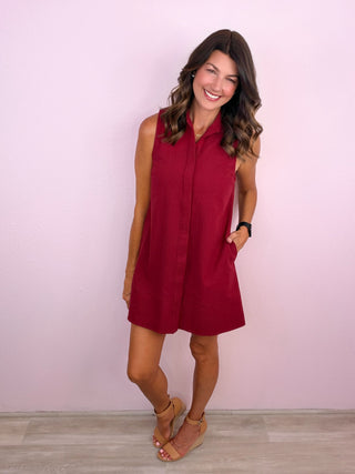 Signature Shift Dress (Crimson)