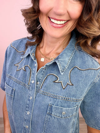 Saddle Up Denim Top